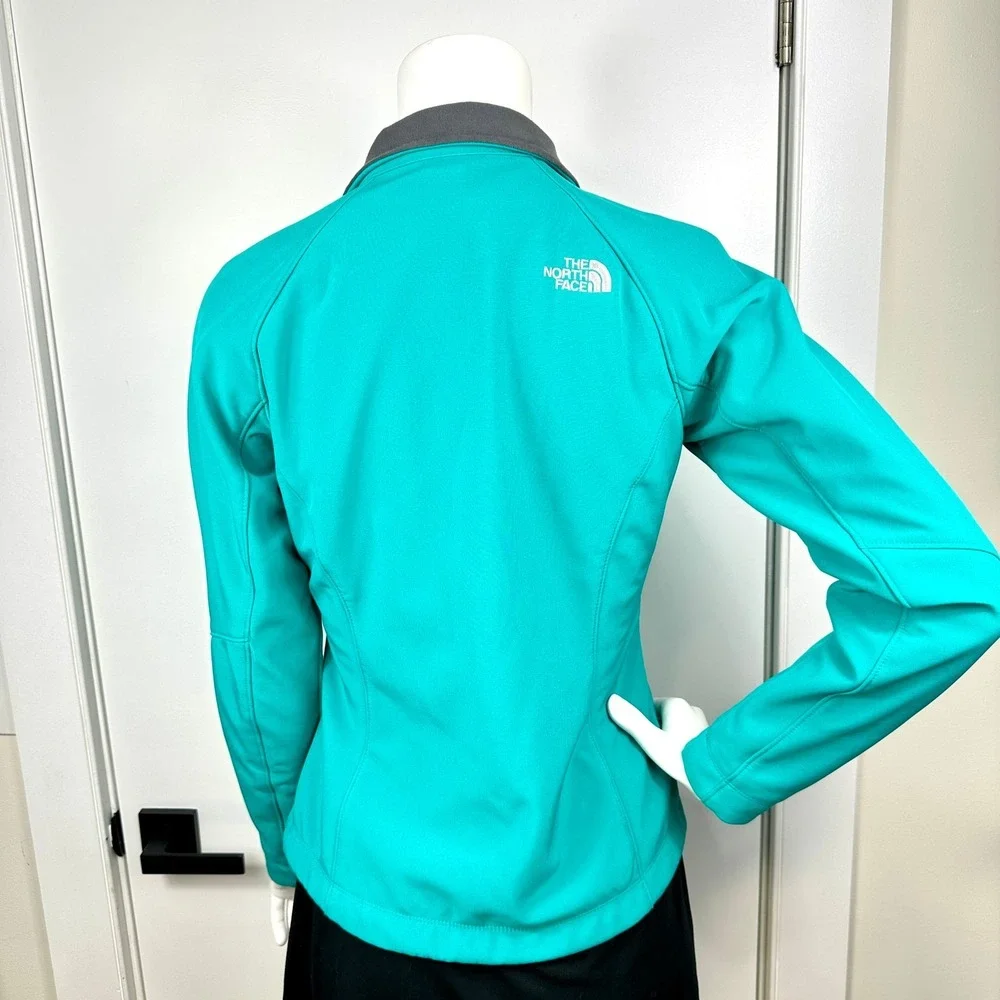 The North Face Softshell Zip Up Jacket XS Teal Green Blue Sporty Casual Layering